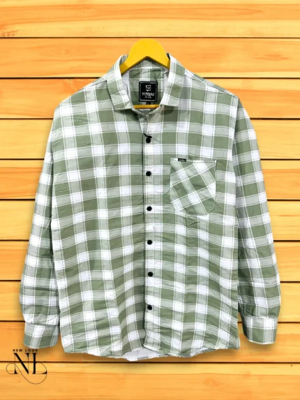 Pista Green Checks Shirt for Men