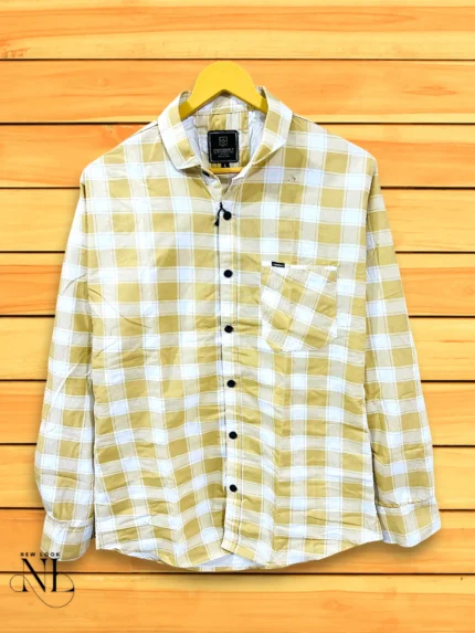 Midnight Yellow Checks Shirt for Men
