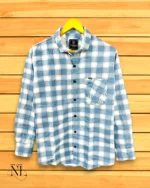 Sky Blue Checks Shirt for Men