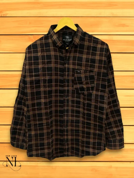 Regal Brown Checks Shirt for Men