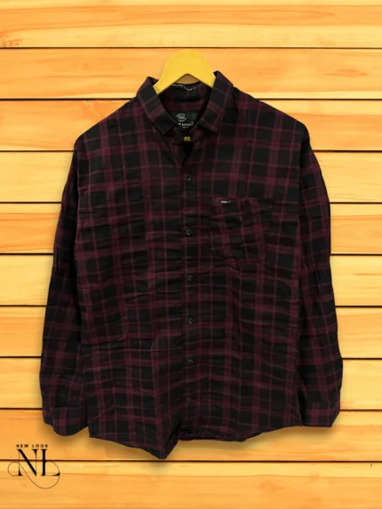 Maroon Checks Shirt for Men
