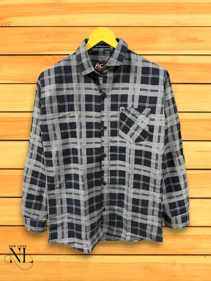 Vintage Lite Grey Checks Shirt for Men