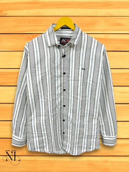 Grey Signature Stripe Shirt for Men