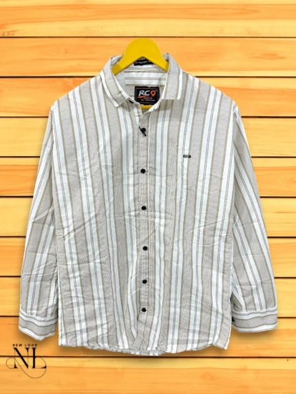 Essential Cream Stripe Shirt for Men