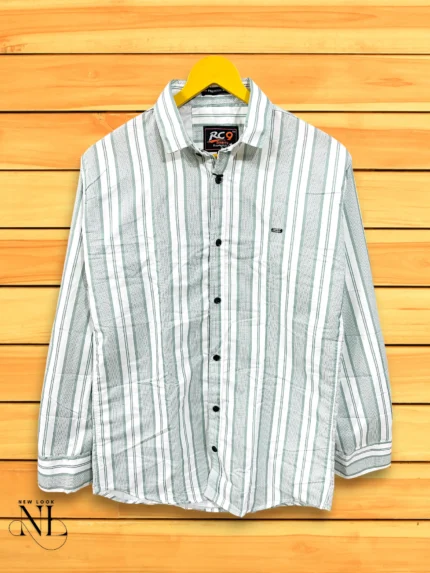 Lite Green Essential Stripe Shirt for Men