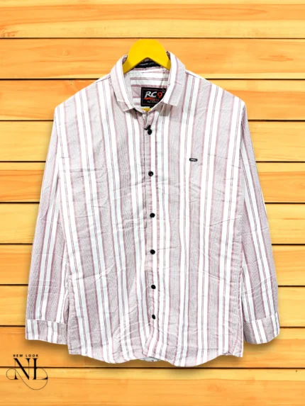 Classic Baby Pink Stripe Shirt for Men