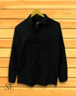 Black Regal Satin Party Shirt for Men