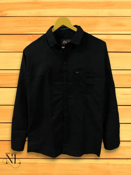 Black Regal Satin Party Shirt for Men