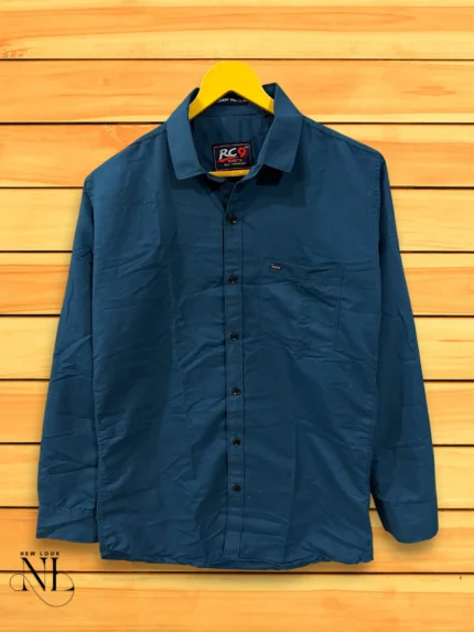 Premium Dark Blue Satin Party Shirt for Men