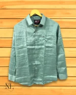 Lite Green Satin Party Shirt for Men