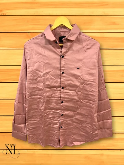 Peach Satin Shirt for Men | Warm & Elegant