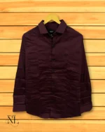 Maroon Satin Shirt for Men | Rich & Regal