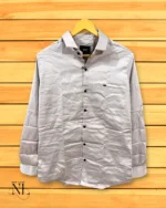 Cream Plain Satin Shirt for Men | Timeless Elegance