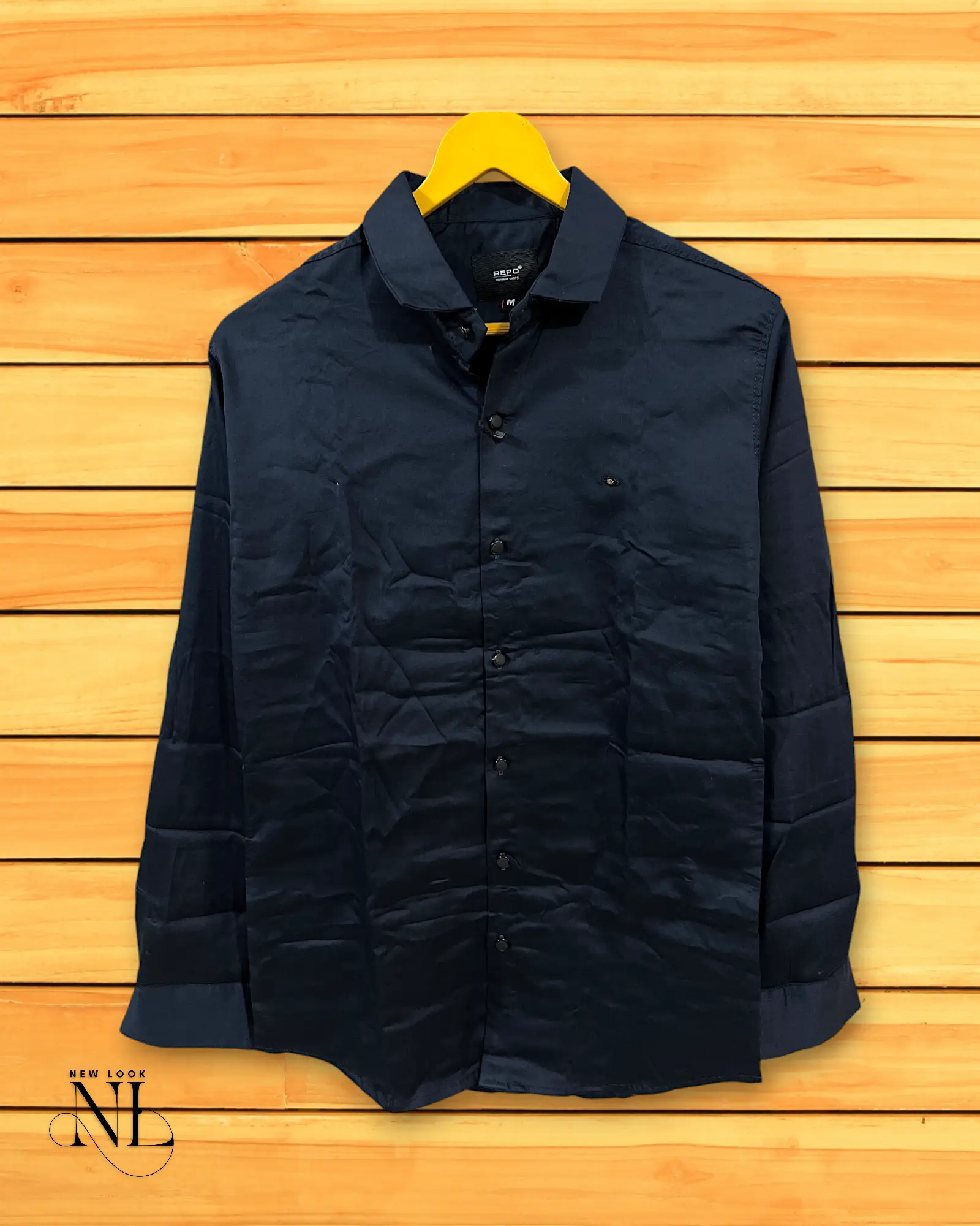 Navy Blue Plain Satin Shirt for Men | Versatile Elegance Navy Blue Plain Satin Shirt for Men | Versatile Elegance