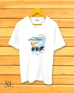 White Printed Half T-Shirt for Men