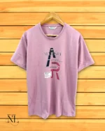 Pink Printed Half T-Shirt for Men
