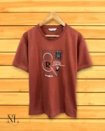Maroon printed Half Tshirt