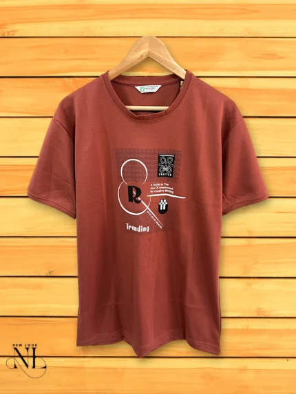 Maroon printed Half Tshirt