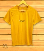 Yellow Plain Half T-Shirt For Men