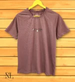 Purple Plain Half T-Shirt For Men