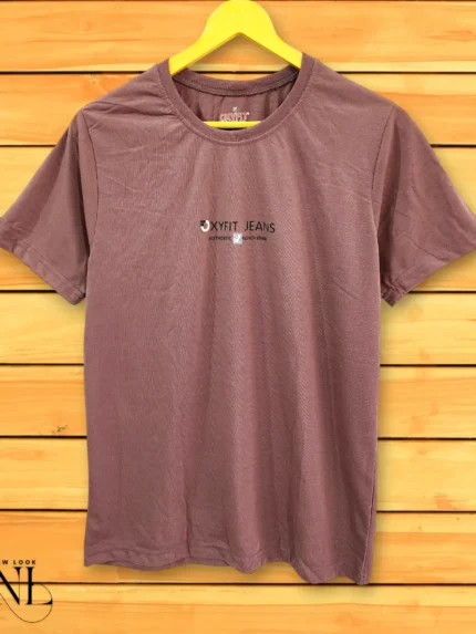 Purple Plain Half T-Shirt For Men