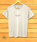 Cream Plain Half T-Shirt For Men