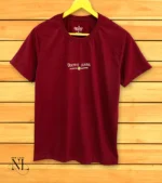 Maroon Plain Half T-Shirt For Men
