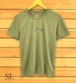 Olive Green Plain Half T-Shirt For Men