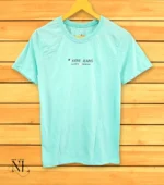 Sky Blue Plain Half T-Shirt For Men