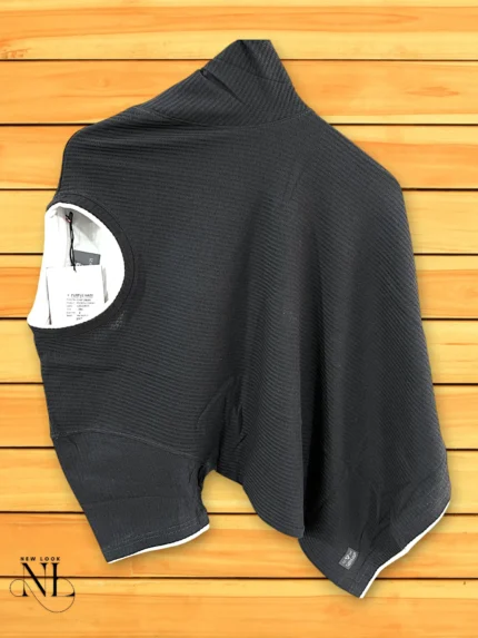 Dark Grey Plain Half T-Shirt