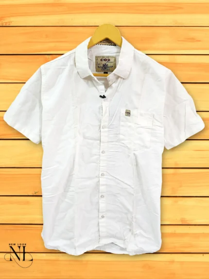 White Plain Half-Sleeve Shirt