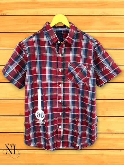 Red Checks Half-Sleeve Shirt
