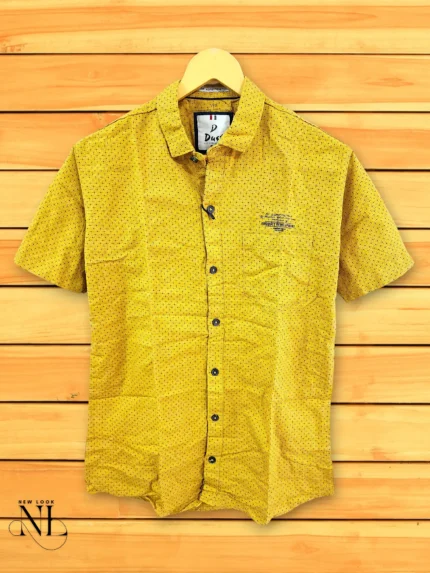Yellow Printed Half-Sleeve Shirt