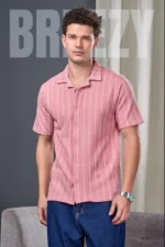 Oversized Pink Stripe Shirt Streetwear