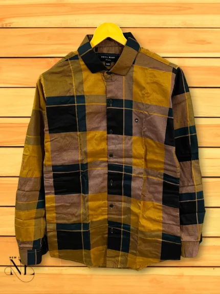 Lite Brown Checks Full Shirt Premium Cotton Formal Wear