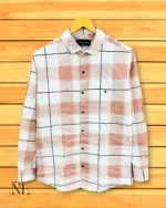 Peach Checks Shirt for Men | Wedding & Office Wear