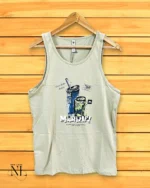 Stylish Cream Printed Cotton Vest Trendy Gym & Casual Wear