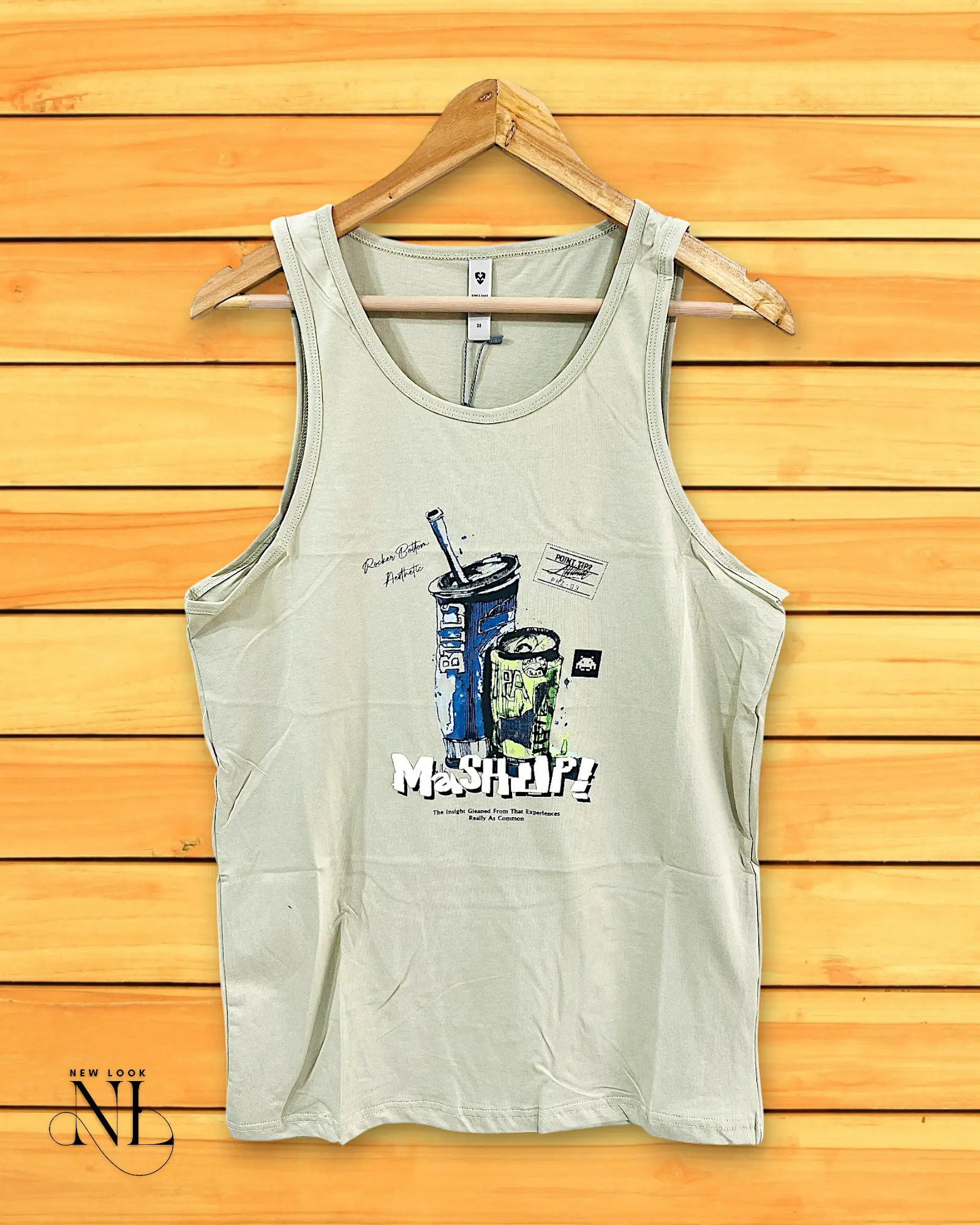 Stylish Cream Printed Cotton Vest Trendy Gym & Casual Wear Stylish Cream Printed Cotton Vest Trendy Gym & Casual Wear