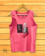 Pink Printed Cotton Vest Stylish & Breathable Gym Wear