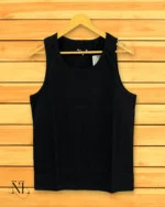 Black Plain Vest for Men | Cotton Sleeveless Undershirt