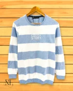 Men's Sky Blue Stripe T-Shirt | Soft Cotton Comfort