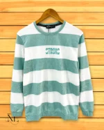 Men's Lite Green Stripe T-Shirt Soft Cotton Comfort