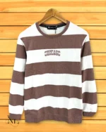 Men's Dark Brown Stripe T-Shirt | Soft Cotton Comfort