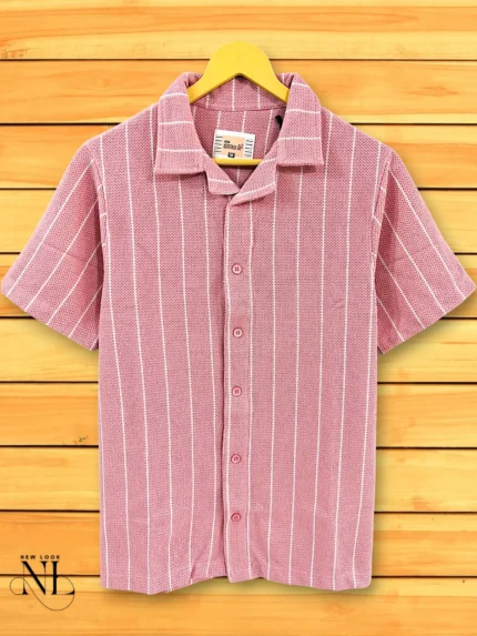 Oversized Pink Stripe Shirt Streetwear