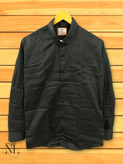 Dark Green Party Shirt For Men Cotton Slim Fit