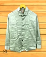 Men's Lite Green Plain Party Wear Shirt - Premium Cotton