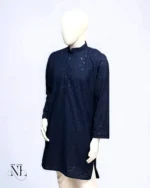 Navy Blue Chikankari Plain Kurta Elegant Ethnic Wear