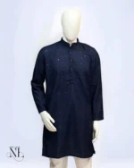 Navy Blue Chikankari Plain Kurta Elegant Ethnic Wear