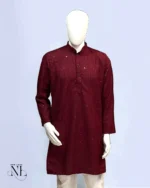 Wine Chikankari Plain Kurta for Men| Elegant Ethnic