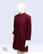 Wine Chikankari Plain Kurta for Men| Elegant Ethnic